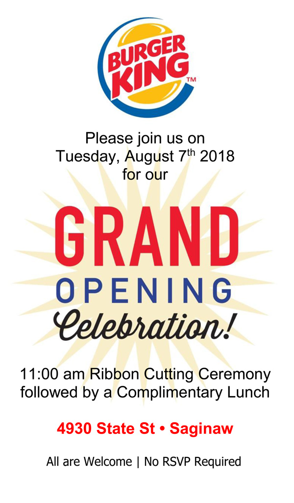 Grand Opening Celebration at Burger King State Street Saginaw